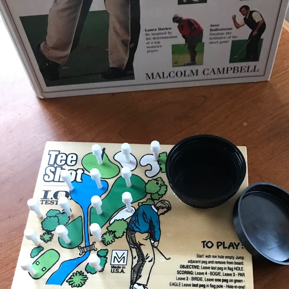 Tee Shot IQ Test Golf Game Venture MFg 1994 Vintage Game With Peg Holder - Picture 1 of 3